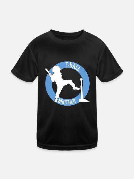 T-Ball Brother Teeball Brother T-Ball Player - Kinder Funktions-T-Shirt - Schwarz - Vorne