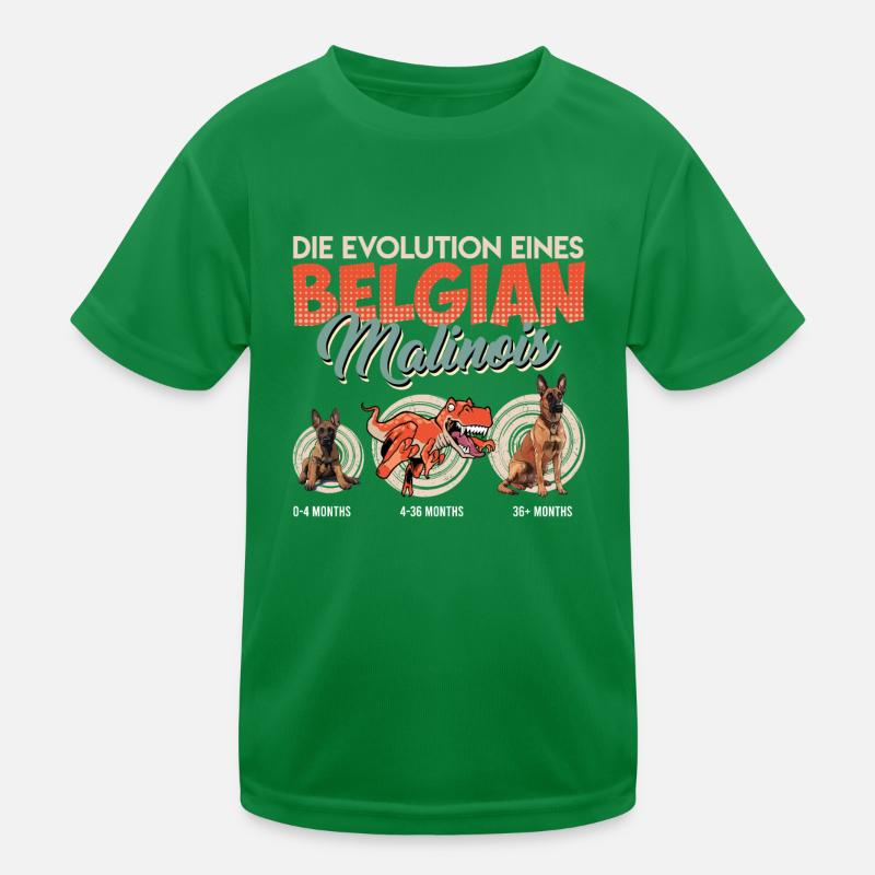 EVOLUTION EINES BELGIAN MALINOIS Belgischer Kinder Funktions-T-Shirt