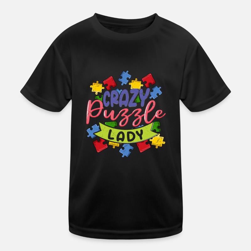Crazy Puzzle Lady Jigsaw Puzzle pièce T-shirt sport Enfant