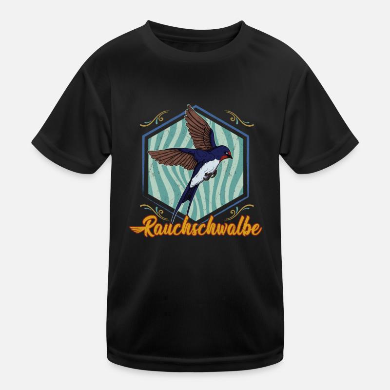 Barn Swallow Austria Birdwatching Kids Functional T-Shirt