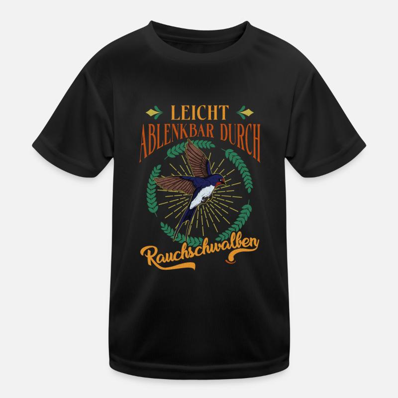 Leicht Ablenkbar Durch Rauchschwalben Kinder Funktions-T-Shirt