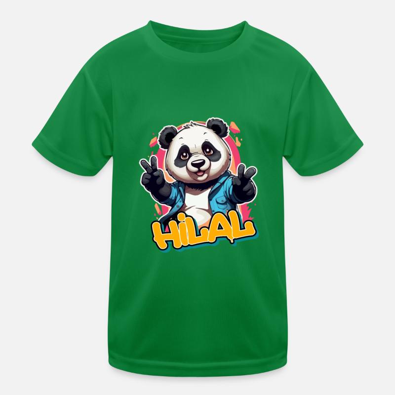 HILAL - Beau nom de garçon avec Cool Panda T-shirt sport Enfant