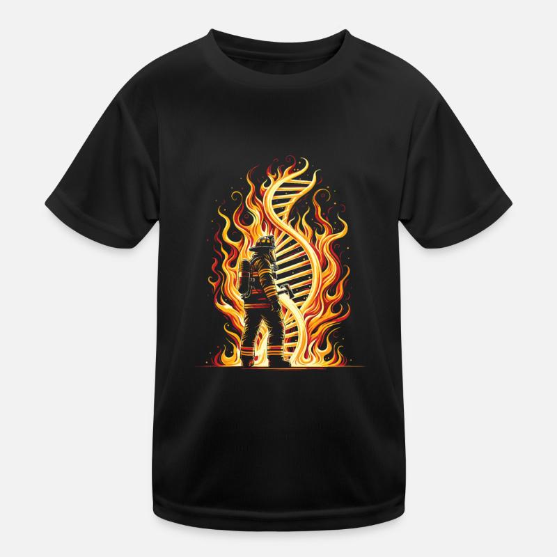 Les flammes d’un pompier sont dans mon ADN T-shirt sport Enfant