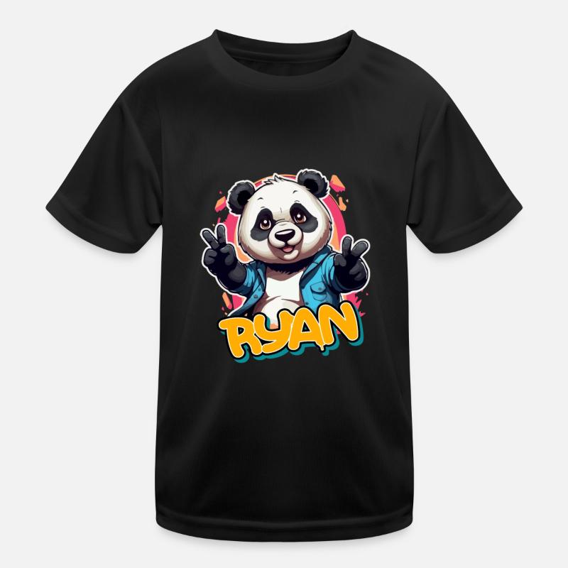RYAN - Beau nom de garçon avec Cool Panda T-shirt sport Enfant