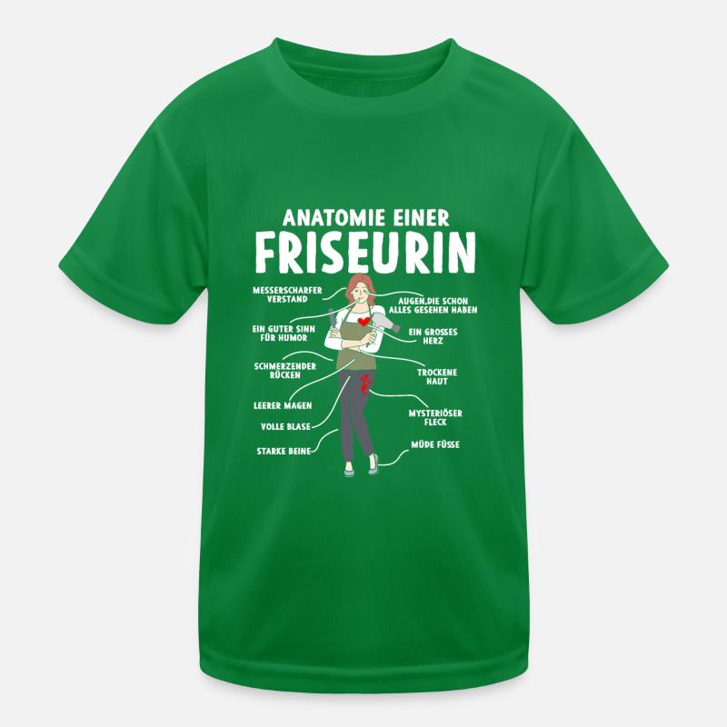 Anatomie einer Friseurin Kinder Funktions-T-Shirt