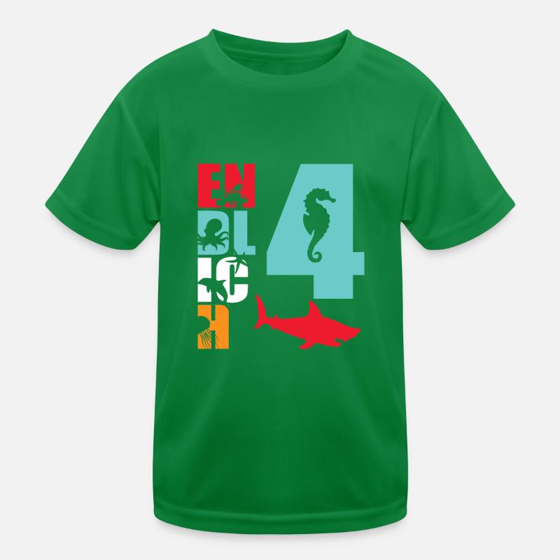 Finally 4 Shark Fish Kids Functional T-Shirt