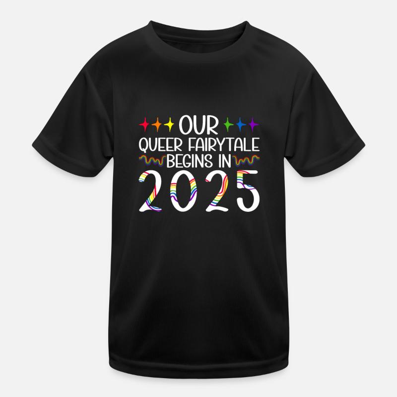 Queer Fairytale 2025 Hochzeit Homo-Ehe Kinder Funktions-T-Shirt