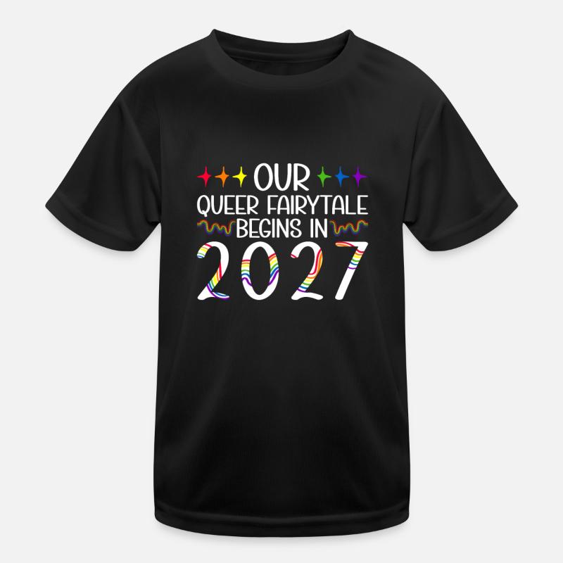 Queer Fairytale 2027 Hochzeit Homo-Ehe Kinder Funktions-T-Shirt