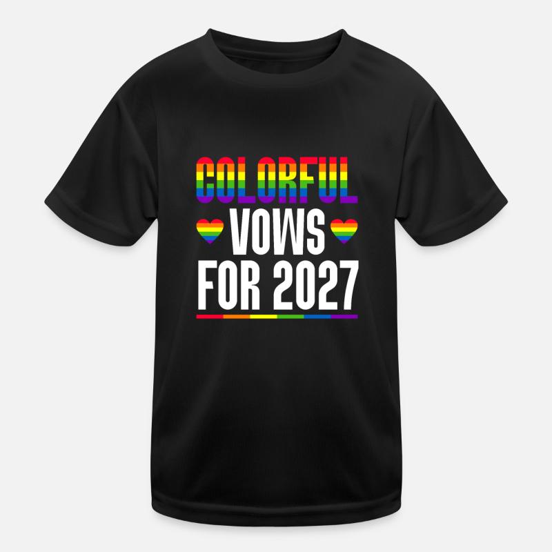 Gay Pride 2027 Hochzeit Homo-Ehe Kinder Funktions-T-Shirt