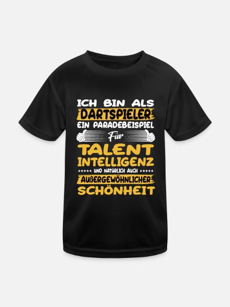 Dart player a prime example of darts - Kids Functional T-Shirt - black - Front
