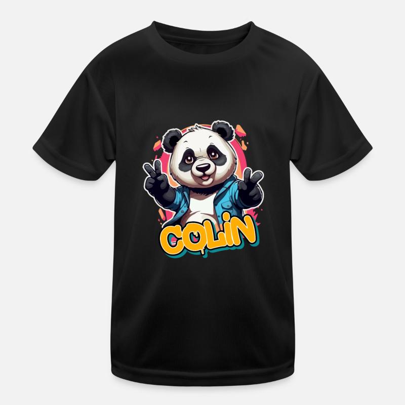 COLIN - Handsome Boy Name With Cool Panda Kids Functional T-Shirt