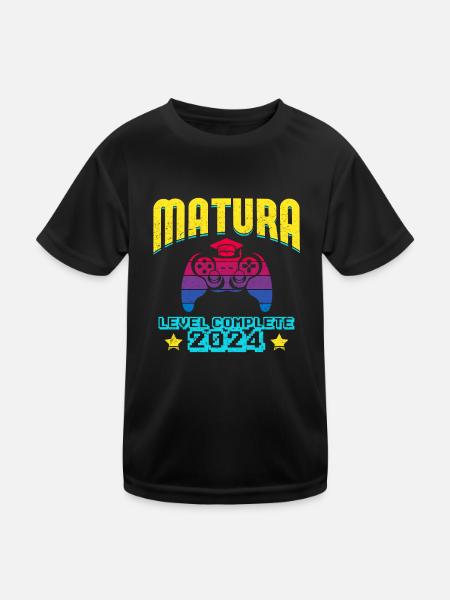 Matura 2024 Level Complete Maturanten Lustiges - Kinder Funktions-T-Shirt - Schwarz