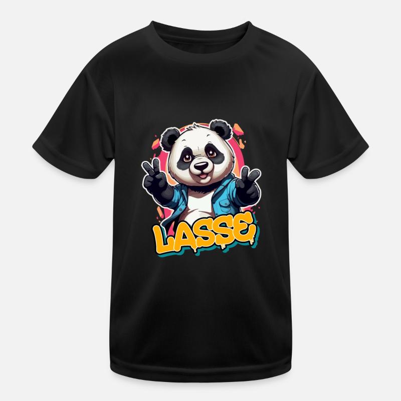 LASSE - Beau prénom de garçon avec panda cool T-shirt sport Enfant