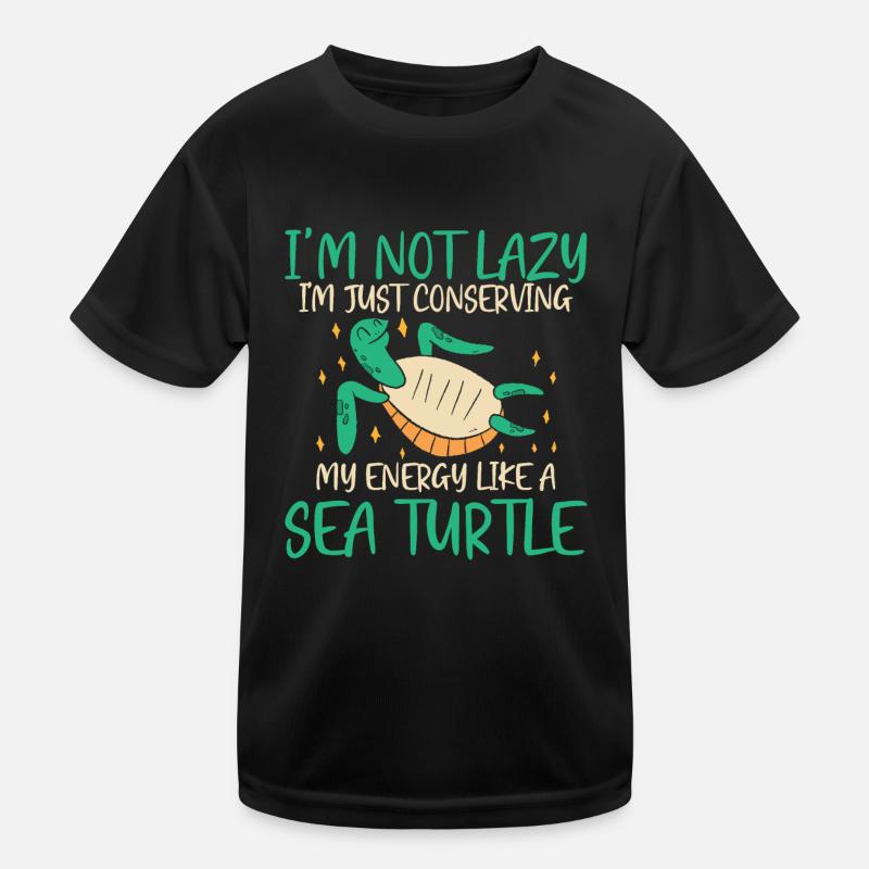 Energy Turtle Saving - Ocean - Kids Functional T-Shirt - black