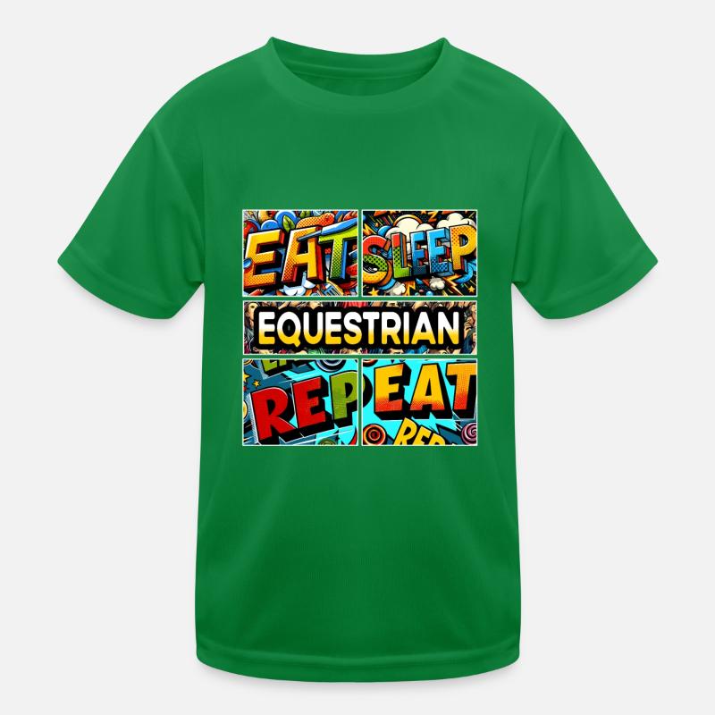 Manger dormir Répétition équestre T-shirt sport Enfant