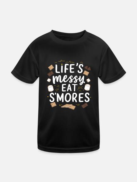 Scout Camping Outdoor Lagerfeuer Wandern - Kinder Funktions-T-Shirt - Schwarz - Vorne