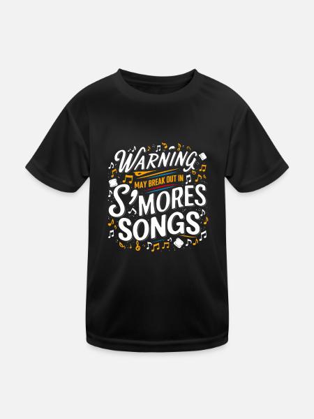 Scout Camping Outdoor Lagerfeuer Wandern - Kinder Funktions-T-Shirt - Schwarz - Vorne