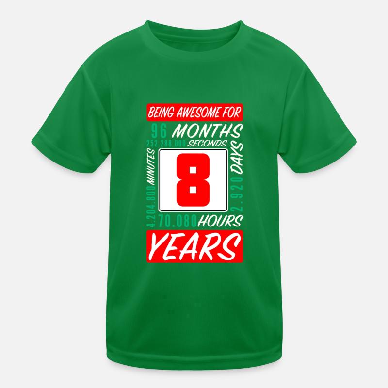 Enfants 8 Ans Anniversaire Mois Heures T-shirt sport Enfant