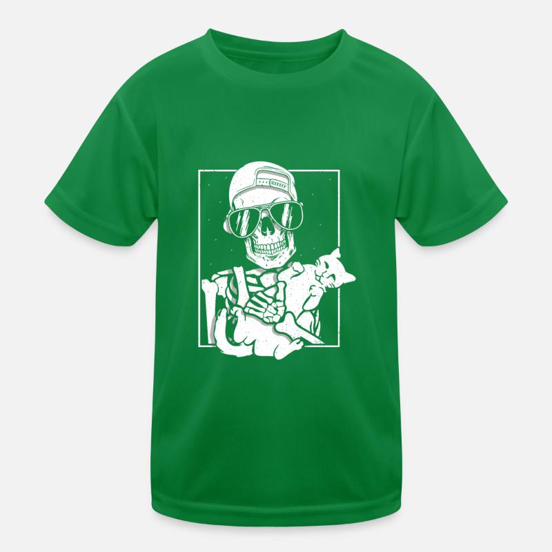 Squelette tenant un chat T-shirt sport Enfant