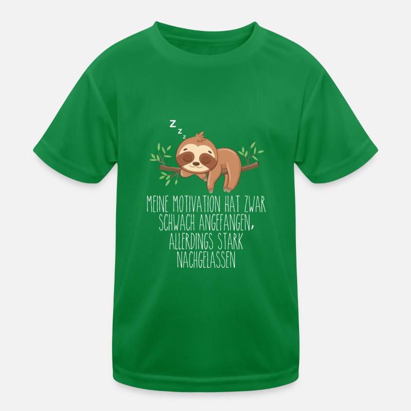 Motivation Started Weak Sloth Kids Functional T-Shirt