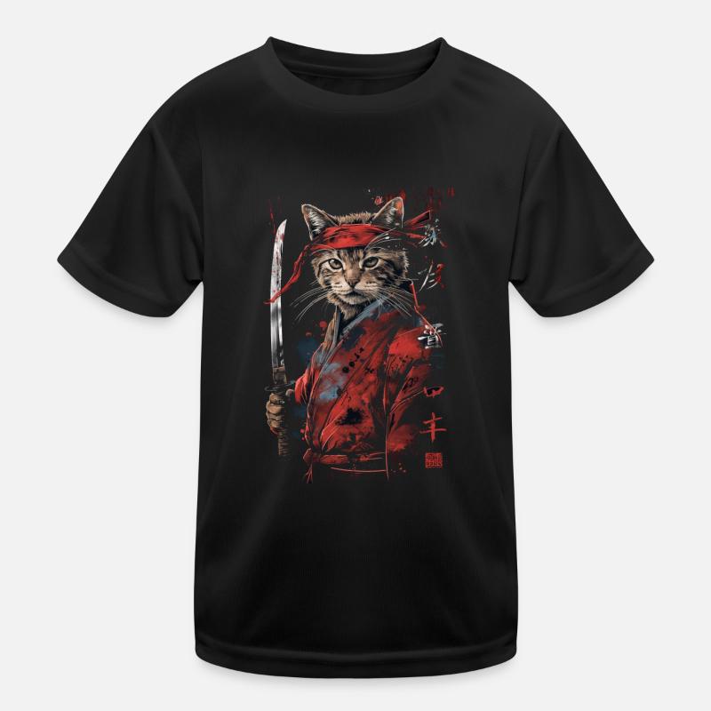 Chat samouraï drôle cadeau T-shirt sport Enfant