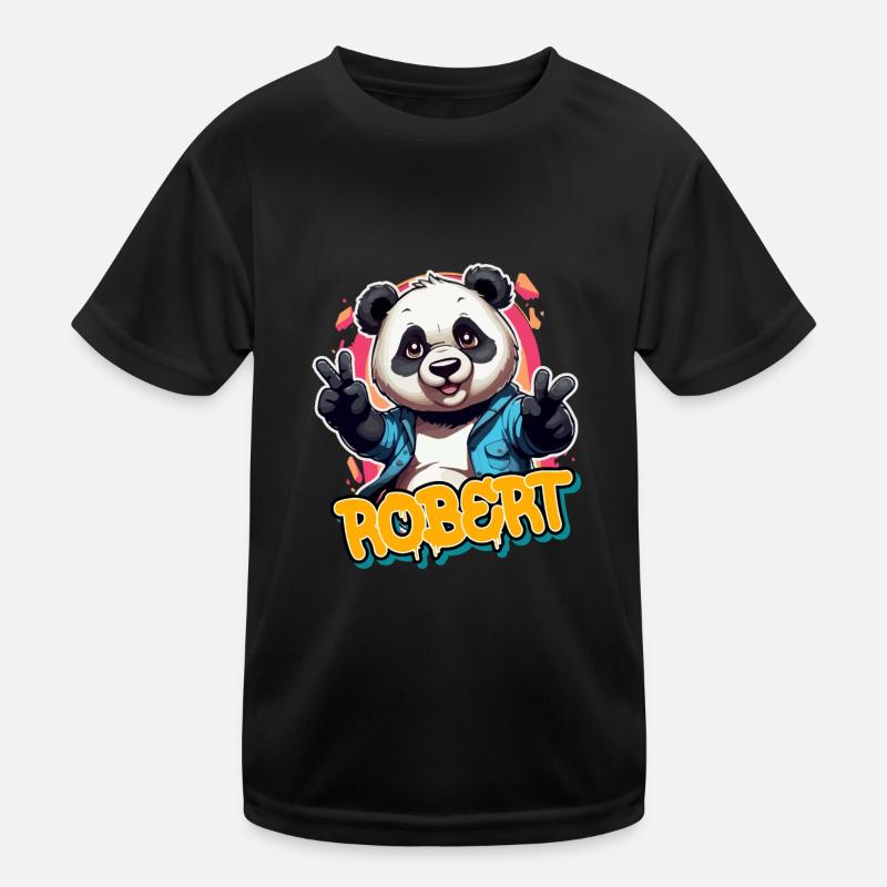 ROBERT - Beau nom de garçon avec Cool Panda T-shirt sport Enfant