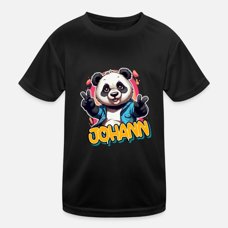 JOHANN - Beau prénom de garçon avec un panda cool T-shirt sport Enfant