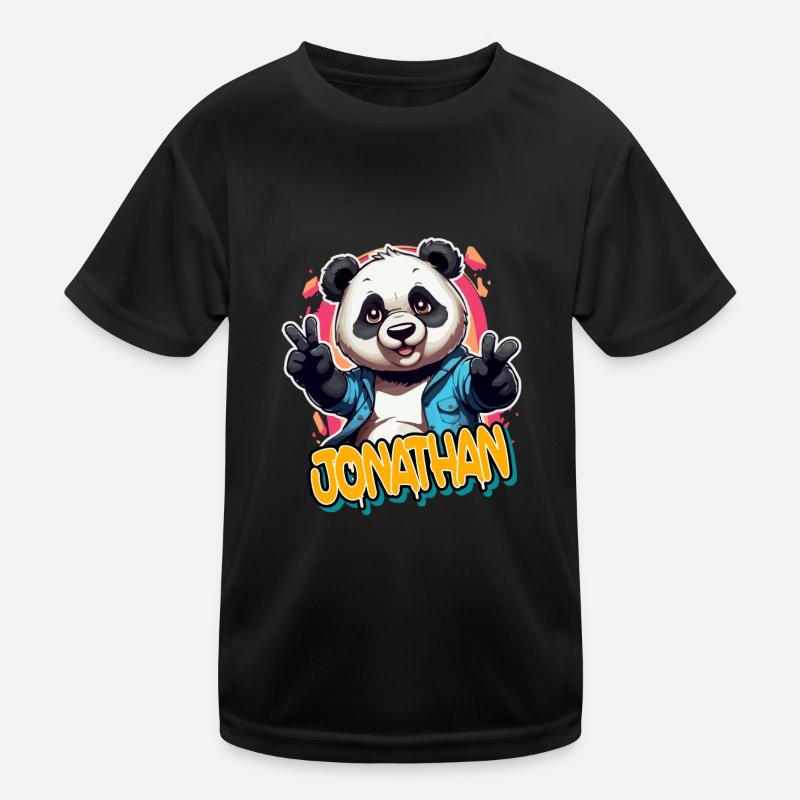 JONATHAN - Beau prénom de garçon avec un panda cool T-shirt sport Enfant