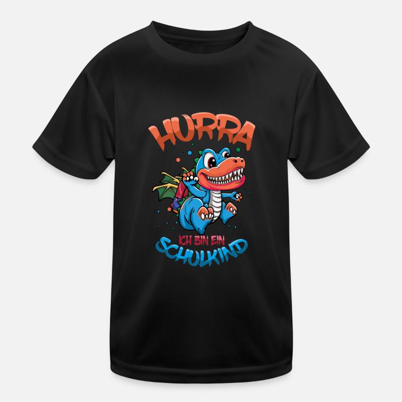 Hurra Ich Bin Ein Schulkind Dino Einschulung Kinder Funktions-T-Shirt