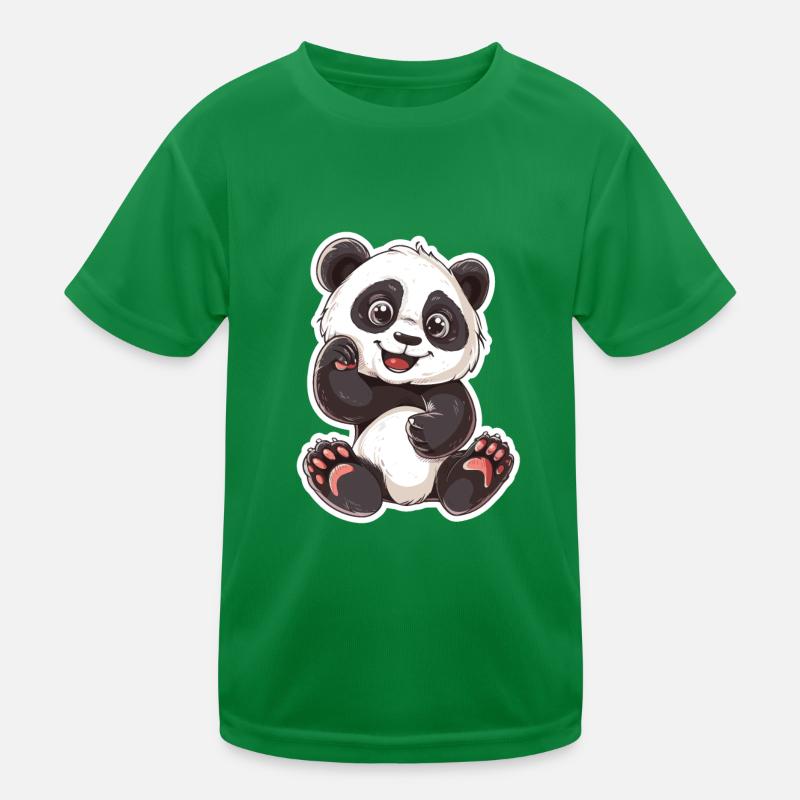 Überschwänglicher Panda-Kumpel-Aufkleber Kinder Funktions-T-Shirt