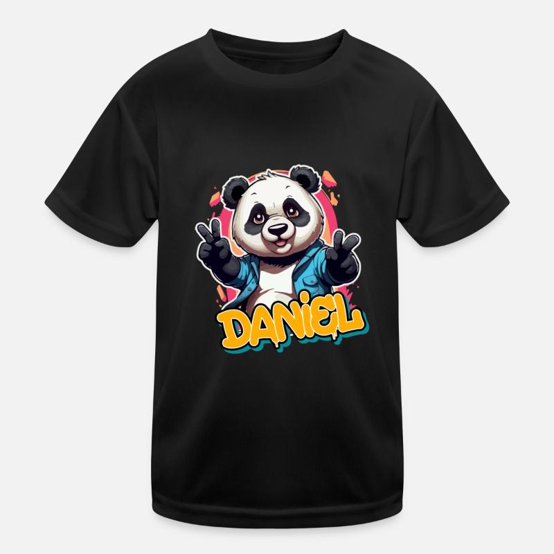 DANIEL - Schöner Jungen Name mit coolem Panda Kinder Funktions-T-Shirt