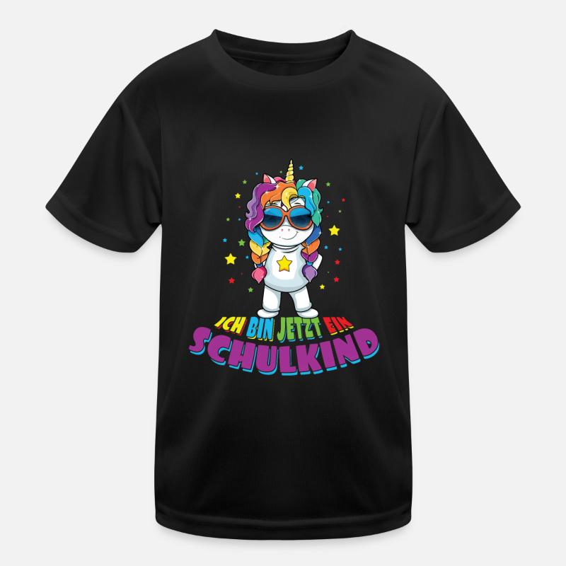 Einschulung Ich Bin Jetzt Ein Schulkind Einhorn Kinder Funktions-T-Shirt