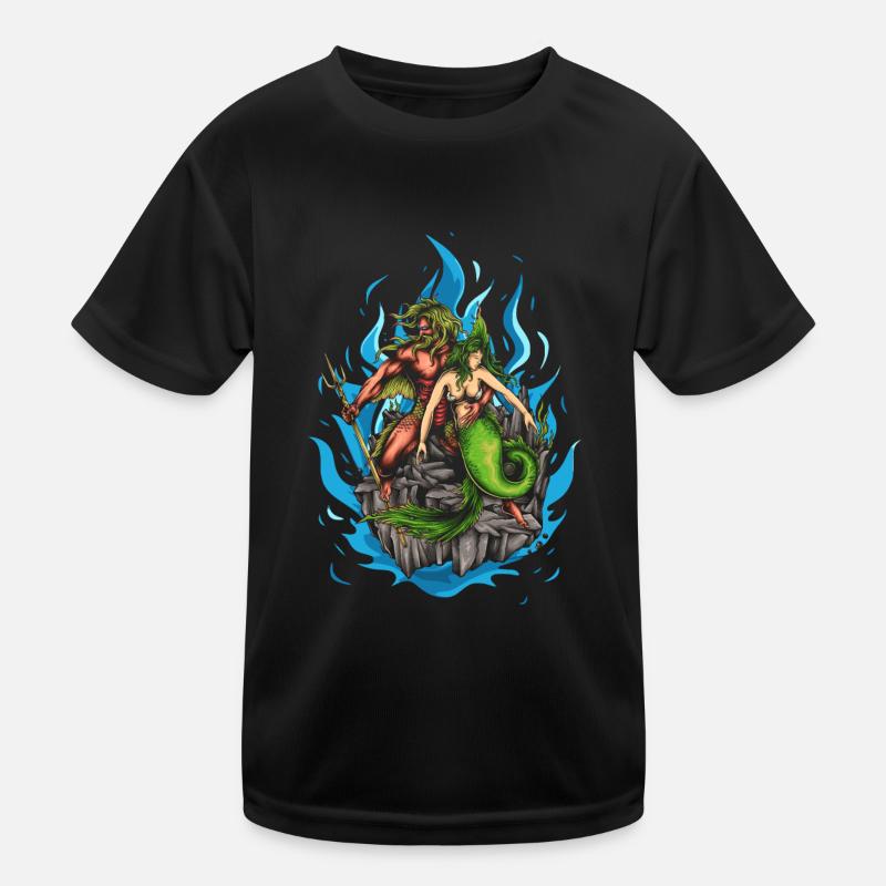 Dieu Poséidon et Sirène T-shirt sport Enfant