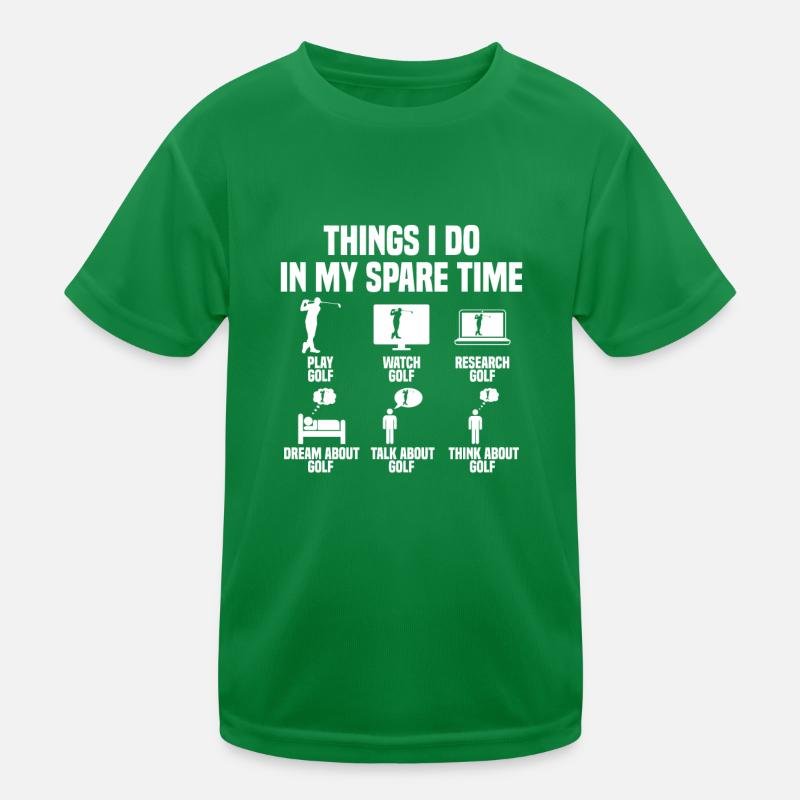 Dinge die ich in meiner Freizeit mache Golf Kinder Funktions-T-Shirt