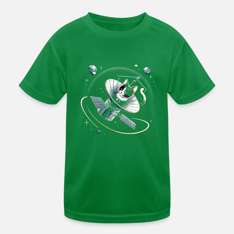Cat, Astronaut, Astronomy, Outer Solar System Kids Functional T-Shirt