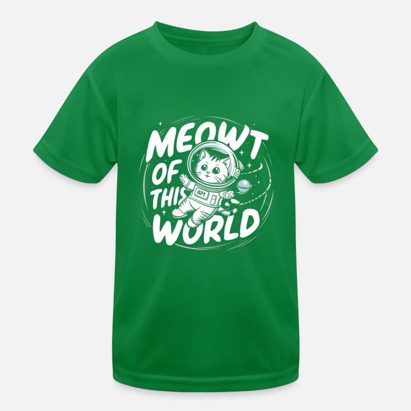 Cat, Astronaut, Astronomy, Outer Solar System Kids Functional T-Shirt