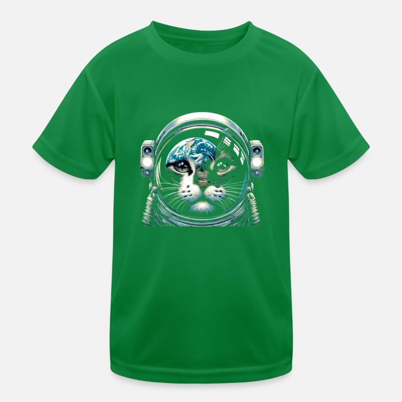 Cat, Astronaut, Astronomy, Outer Solar System Kids Functional T-Shirt