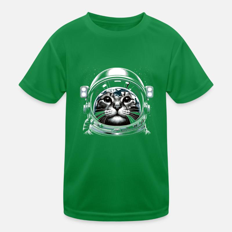 Cat, Astronaut, Astronomy, Outer Solar System Kids Functional T-Shirt