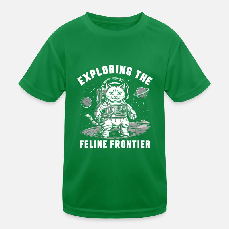 Cat, Astronaut, Astronomy, Outer Solar System Kids Functional T-Shirt