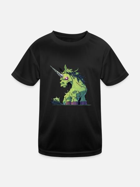 Unicorn Halloween Japanese Unicorn - Kids Functional T-Shirt - black - Front
