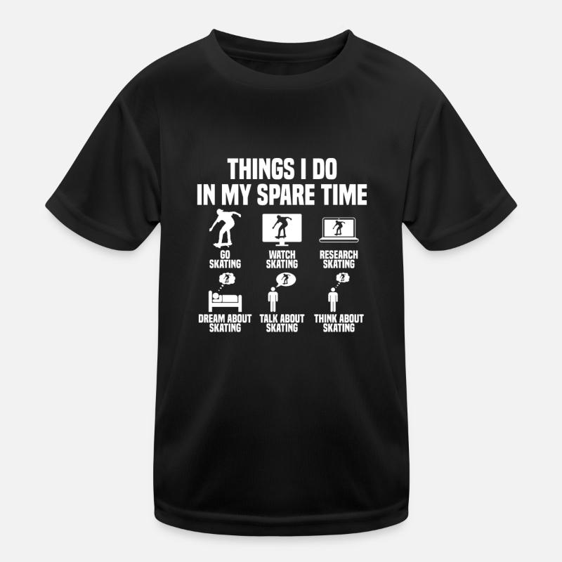 Ce que je fais pendant mon temps libre Patinage T-shirt sport Enfant
