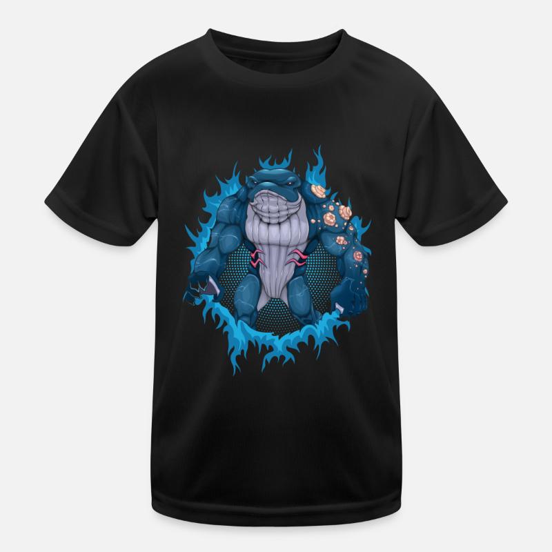 Whale Mutant with Halftone Background Kids Functional T-Shirt