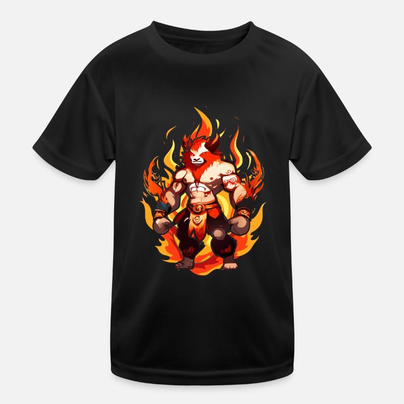 Dämon mit feurigem Flair Kinder Funktions-T-Shirt