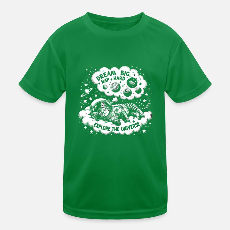 Cat, Astronaut, Astronomy, Outer Solar System Kids Functional T-Shirt