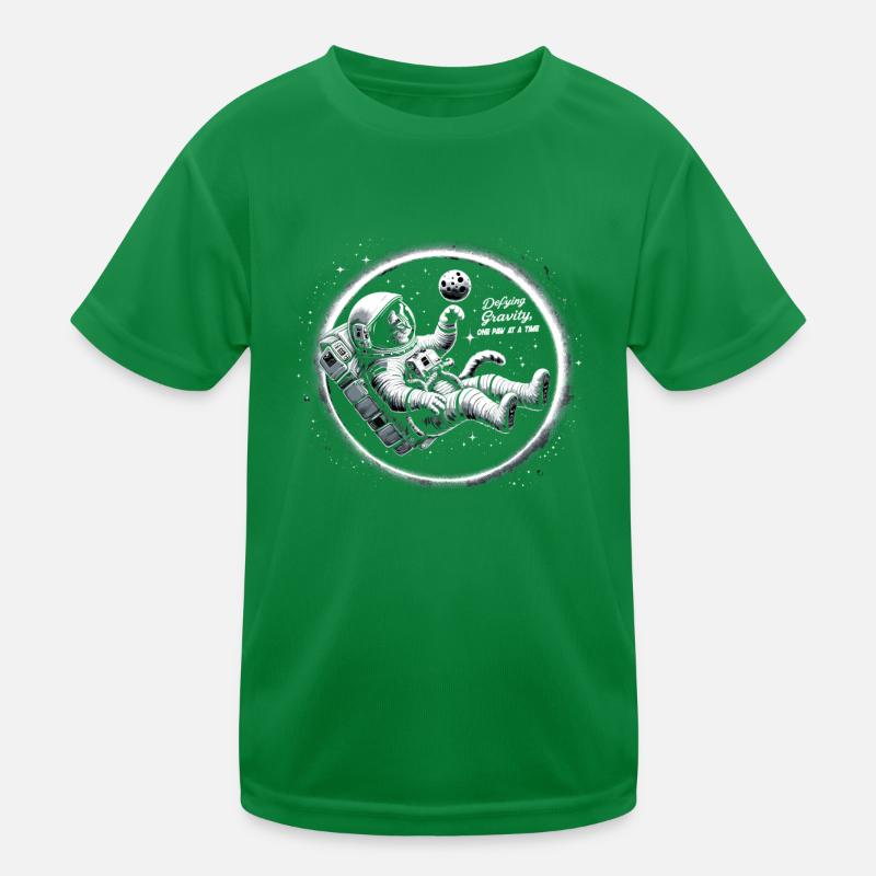 Cat, Astronaut, Astronomy, Outer Solar System Kids Functional T-Shirt