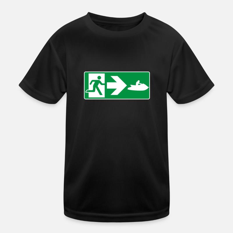 Emergency Exit Jet Ski Jet Skier Kids Functional T-Shirt