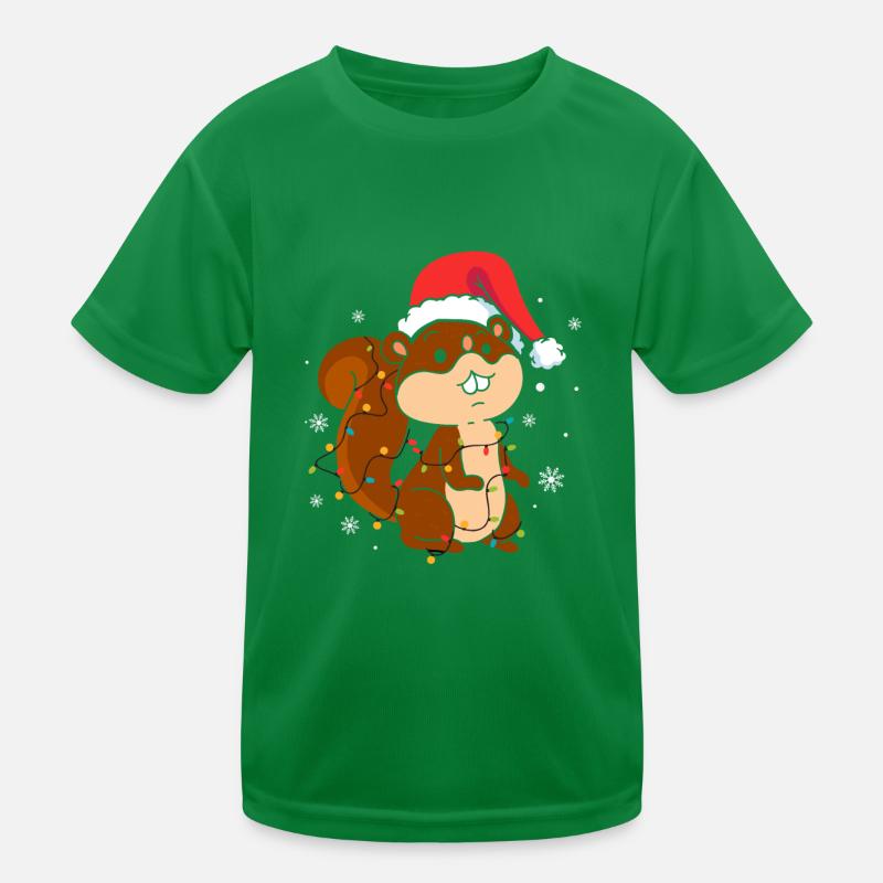 Eichhörnchen Weihnachten Kinder Funktions-T-Shirt