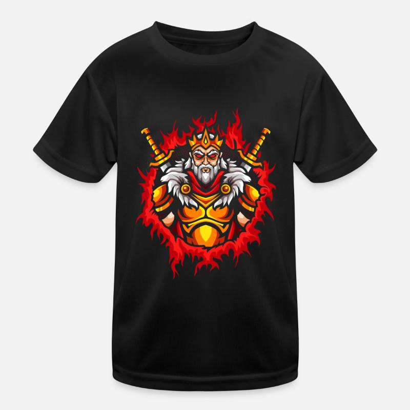 Monarch mit Halbtonfeuer-Hintergrund Kinder Funktions-T-Shirt