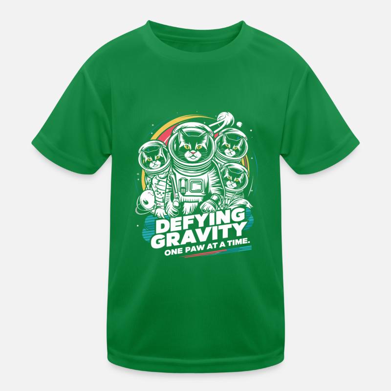 Cat, Astronaut, Astronomy, Outer Solar System Kids Functional T-Shirt