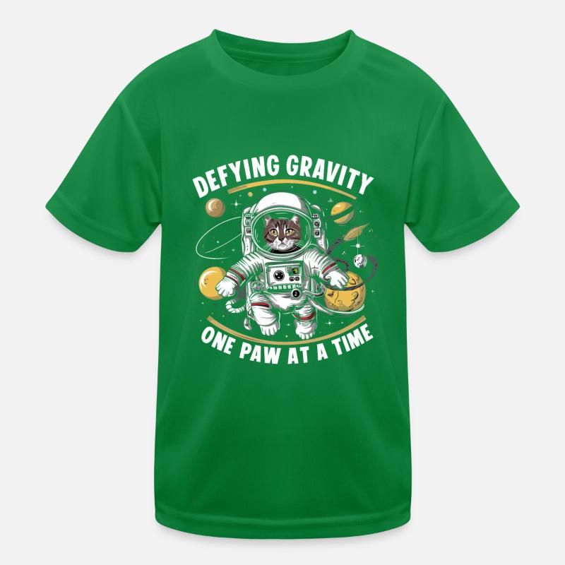 Cat, Astronaut, Astronomy, Outer Solar System Kids Functional T-Shirt